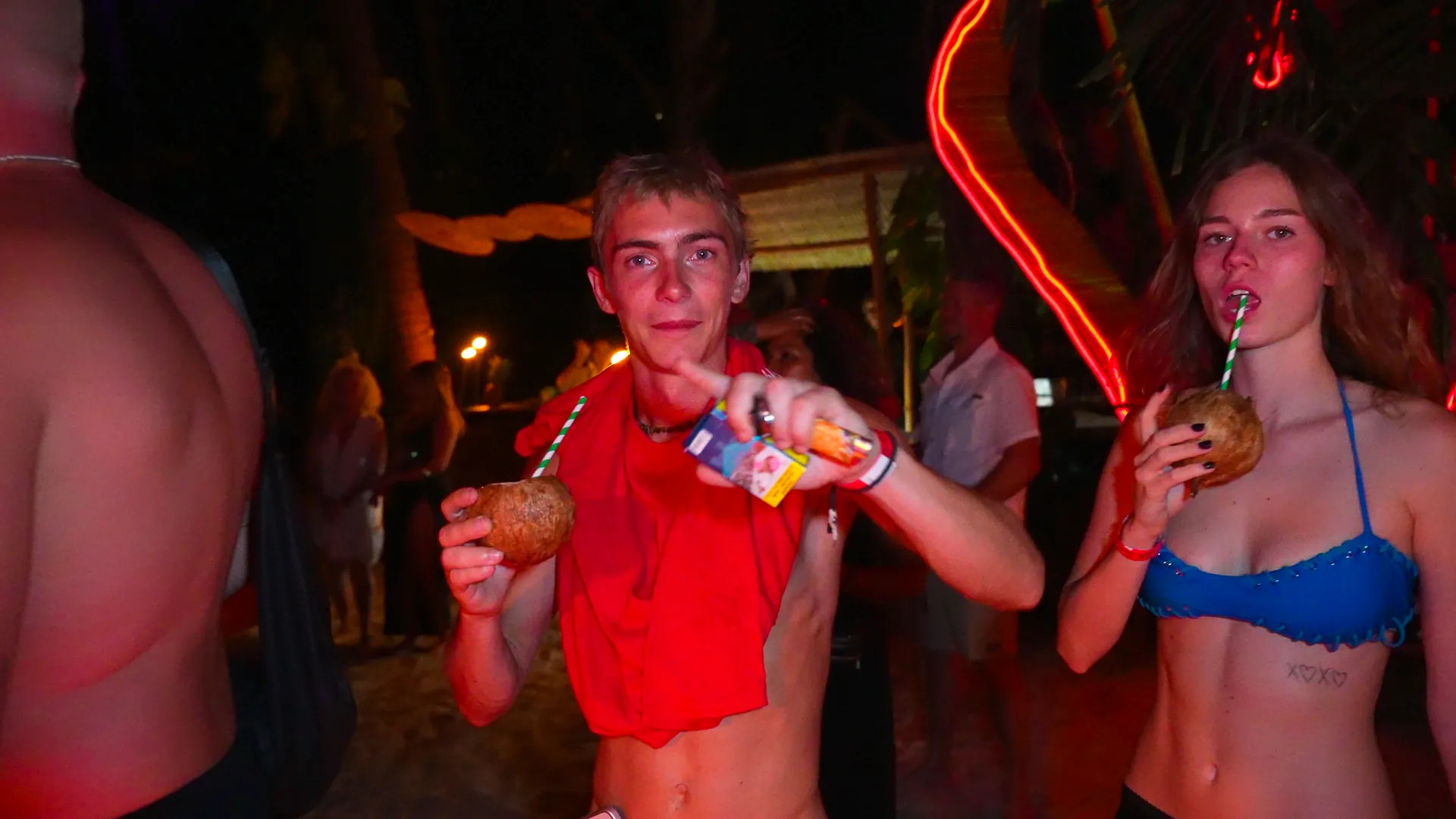 Night drinks in coconut shells